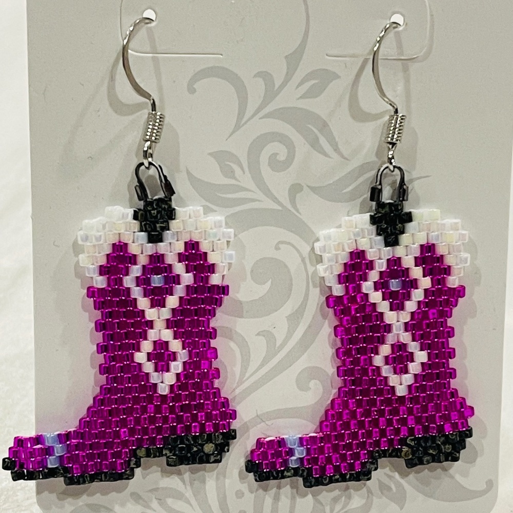 Whimsical beaded Cowgirl Boots.